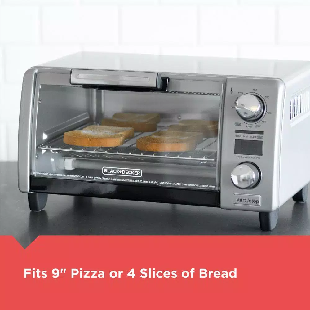 BLACK+DECKER Crisp 'n Bake 4-Slice Silver Countertop Oven