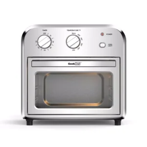 Boyel Living 11 Qt. Silver Stainless Steel Air Fryer with Temperature&Time Knob, Fry Oil-Free, Roast, Bake, 4 Accessories & Recipes