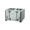 Boyel Living 1500 W 4-Slice Silver Wide Slot Toaster with 6 Bread Shade Settings and Removable Crumb Tray