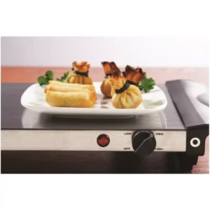 Brentwood Appliances 4.5 Qt. Silver Buffet Server with 3 Crocks