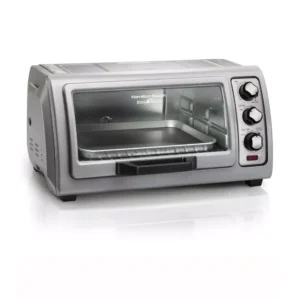 Hamilton Beach Easy Reach 1400 W 6-Slice Grey Toaster Oven with Roll Top Door