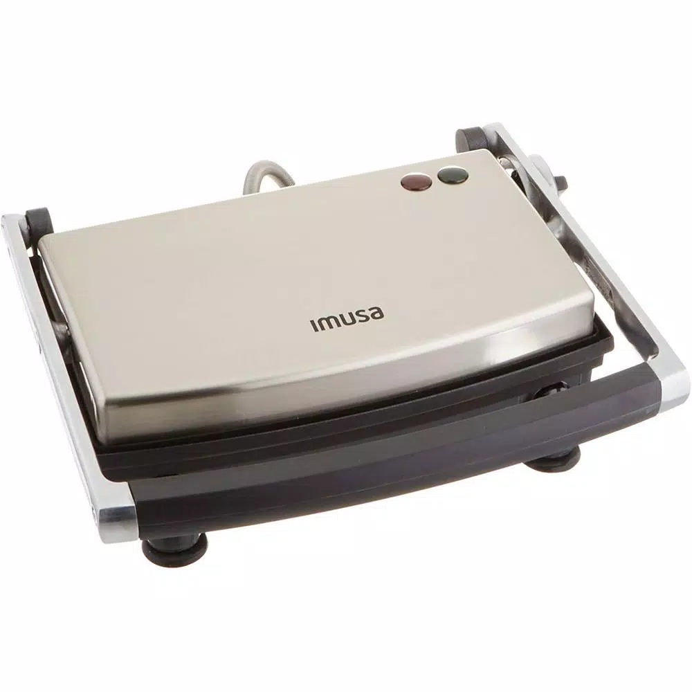 IMUSA 1000 W Silver Non-Stick Panini Press