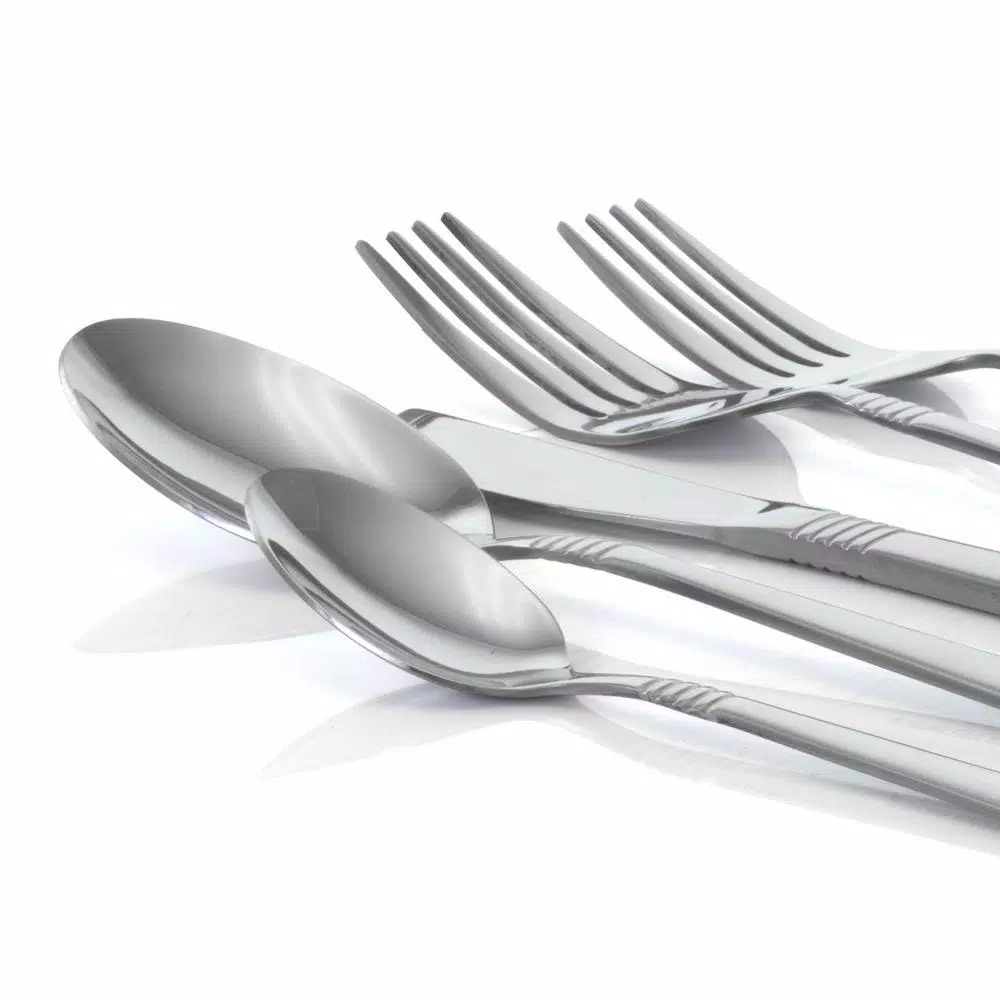 MegaChef Cravat 20-Piece Silver Stainless Steel Flatware Set (Service for 4)