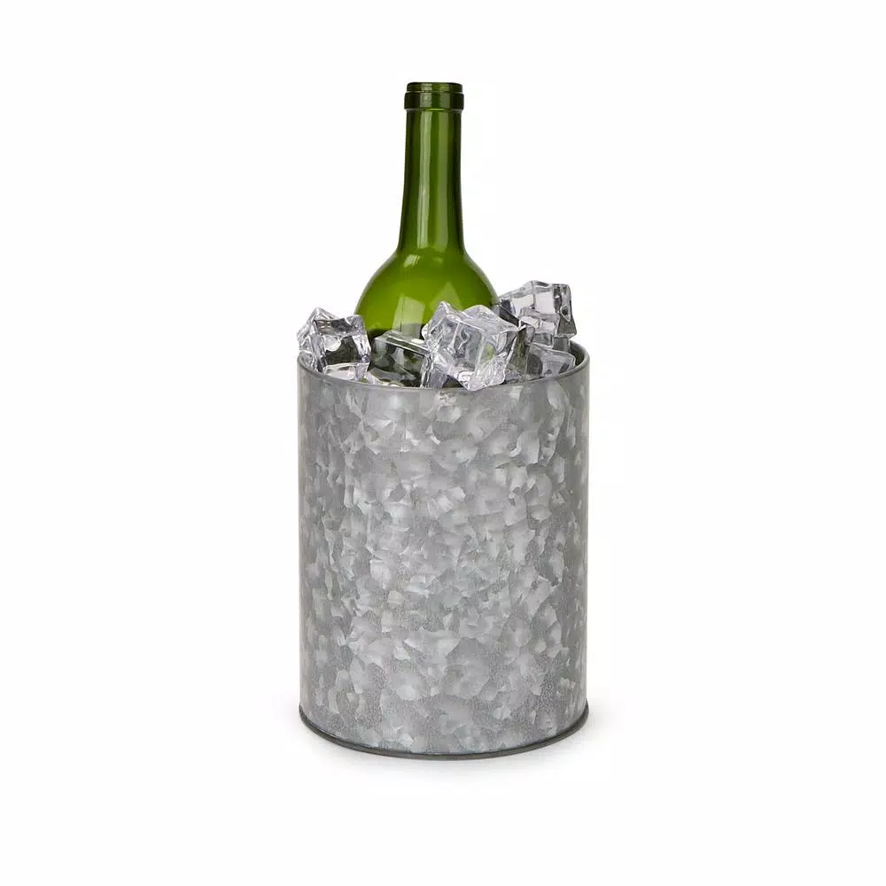 Mind Reader Silver Galvanized Utensil Holder Kitchen Condiment Organizer
