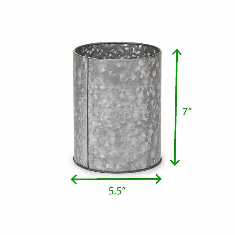 Mind Reader Silver Galvanized Utensil Holder Kitchen Condiment Organizer