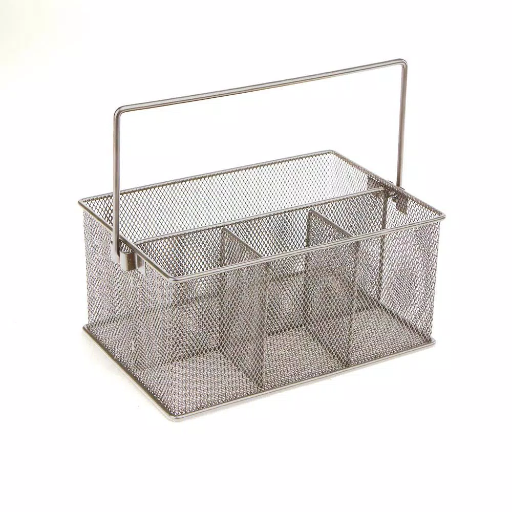 Mind Reader Silver Storage Basket/Holder for Kitchen Utensils and Office Supplies