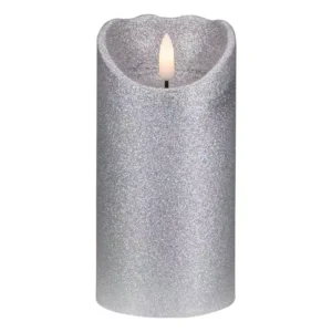 Northlight 6 in. Silver Glitter Flameless Battery Operated Christmas Decor Candle