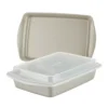 Rachael Ray 3-Piece Nonstick Bakeware in Silver with Swing Lid Pan Set