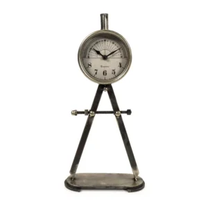 Zentique Rustic Mathematical Compass Shaped Stand Table Clock