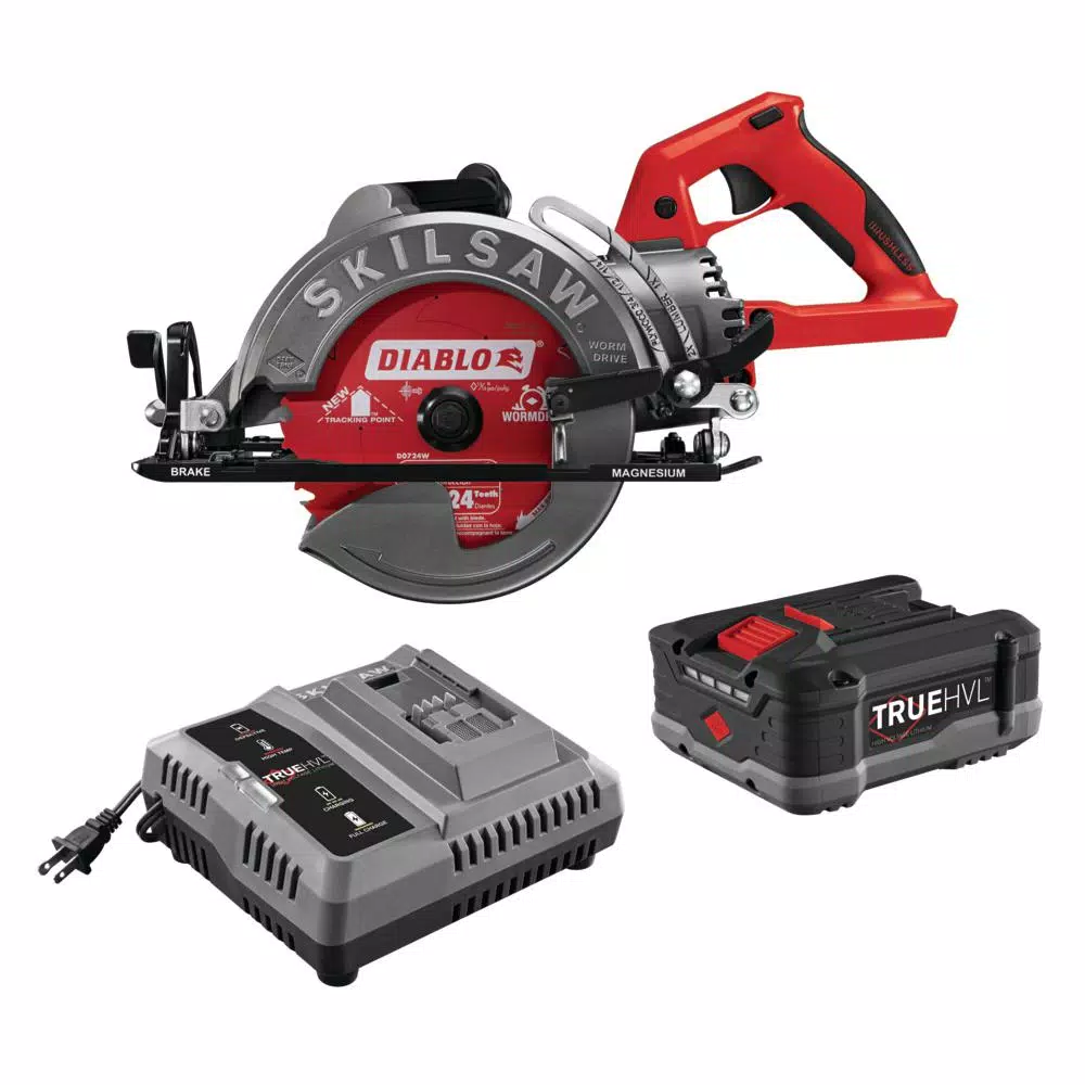 SKILSAW TRUEHVL 48-Volt Cordless 7-1/4 in. Worm Drive Saw Kit with TRUEHVL Battery and Diablo Blade