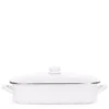 Golden Rabbit Solid White 10.5 qt. Enamelware Roasting Pan with Lid