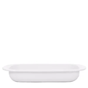 Golden Rabbit Solid White 4.5 qt. Enamelware Baking Pan