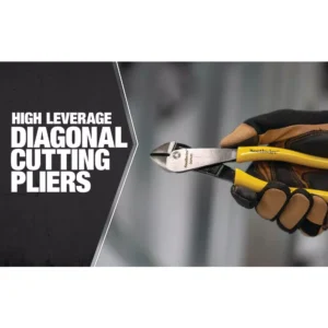 Southwire 8 in. Angled Head High-Leverage Diagonal Cutting Pliers with Dipped Handles