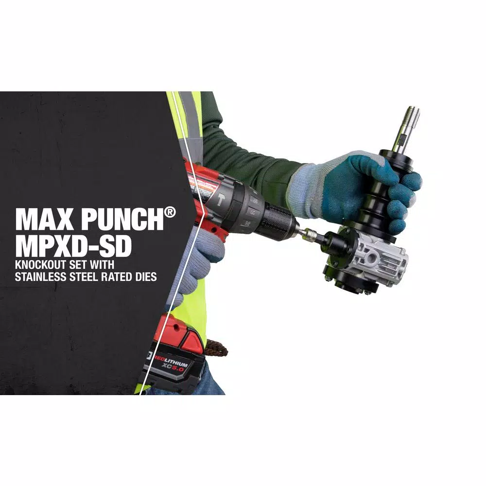 Southwire Max Punch XD Knockout 1/2 in. -2 in. Stainless Steel Rated Dies Set 19-Pieces