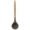 Home Basics Karina High-Heat Resistance Grey with Easy Grip Beech Wood Handle Non-Stick Safe Silicone Ladle