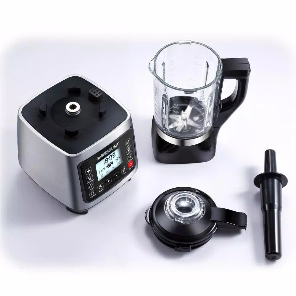 GoWISE USA High-Speed Premier Cooking 59 oz. 8-Speed Stainless Steel Glass Pitcher Blender