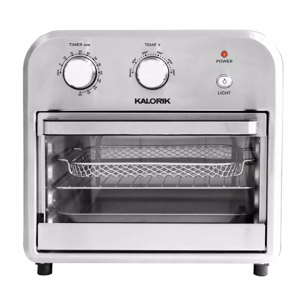 KALORIK 12 qt. Stainless Steel and Black Air Fryer Oven