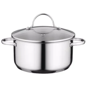 BergHOFF Essentials Comfort 3.3 qt. Round Stainless Steel Casserole Dish with Glass Lid
