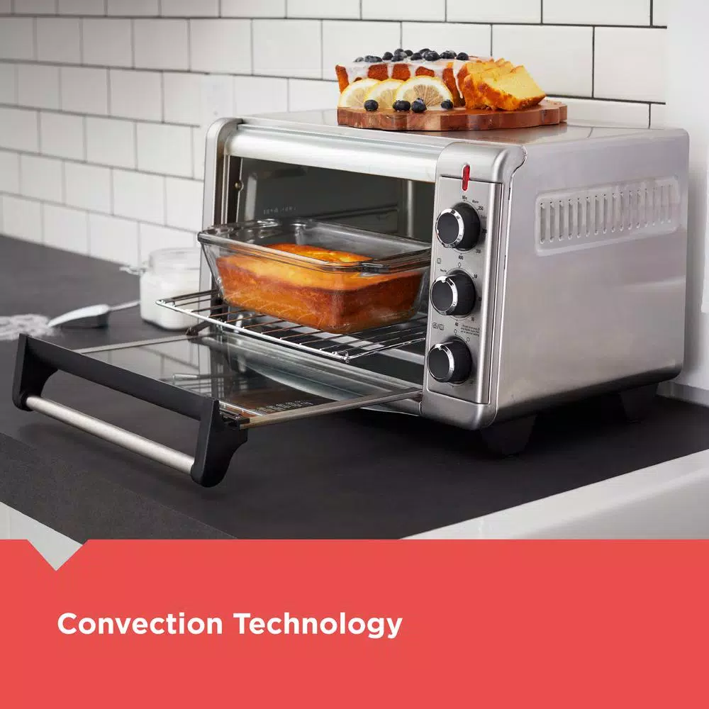 BLACK+DECKER Crisp 'N Bake 1500 W 6-Slice Stainless Steel Toaster Oven