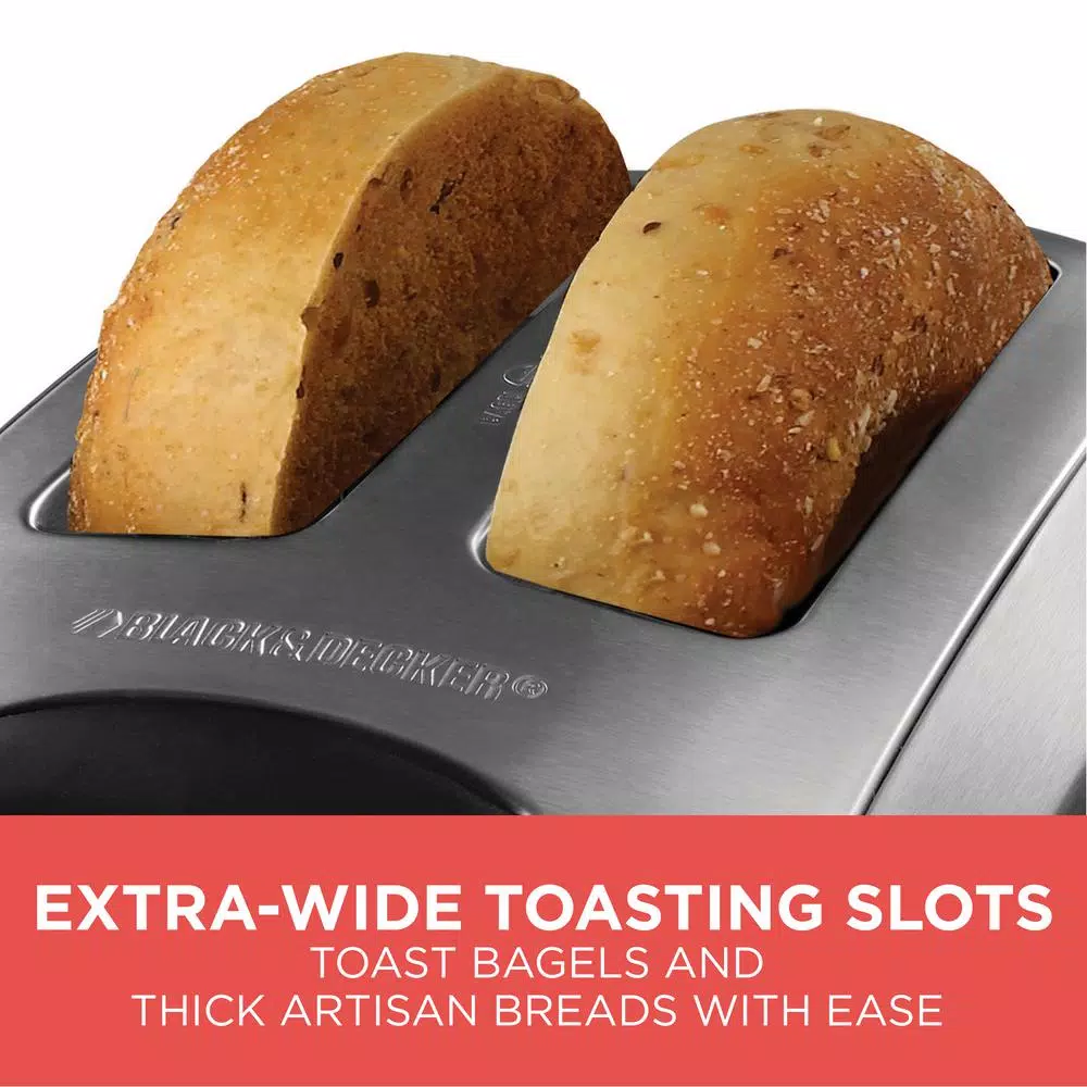 BLACK+DECKER 2-Slice Stainless Steel Toaster