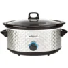 Brentwood Appliances Diamond 7 Qt. Stainless Steel Slow Cooker with Tempered Glass Lid