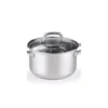 Cook N Home 5 qt. Round Stainless Steel Casserole Dish with Glass Lid