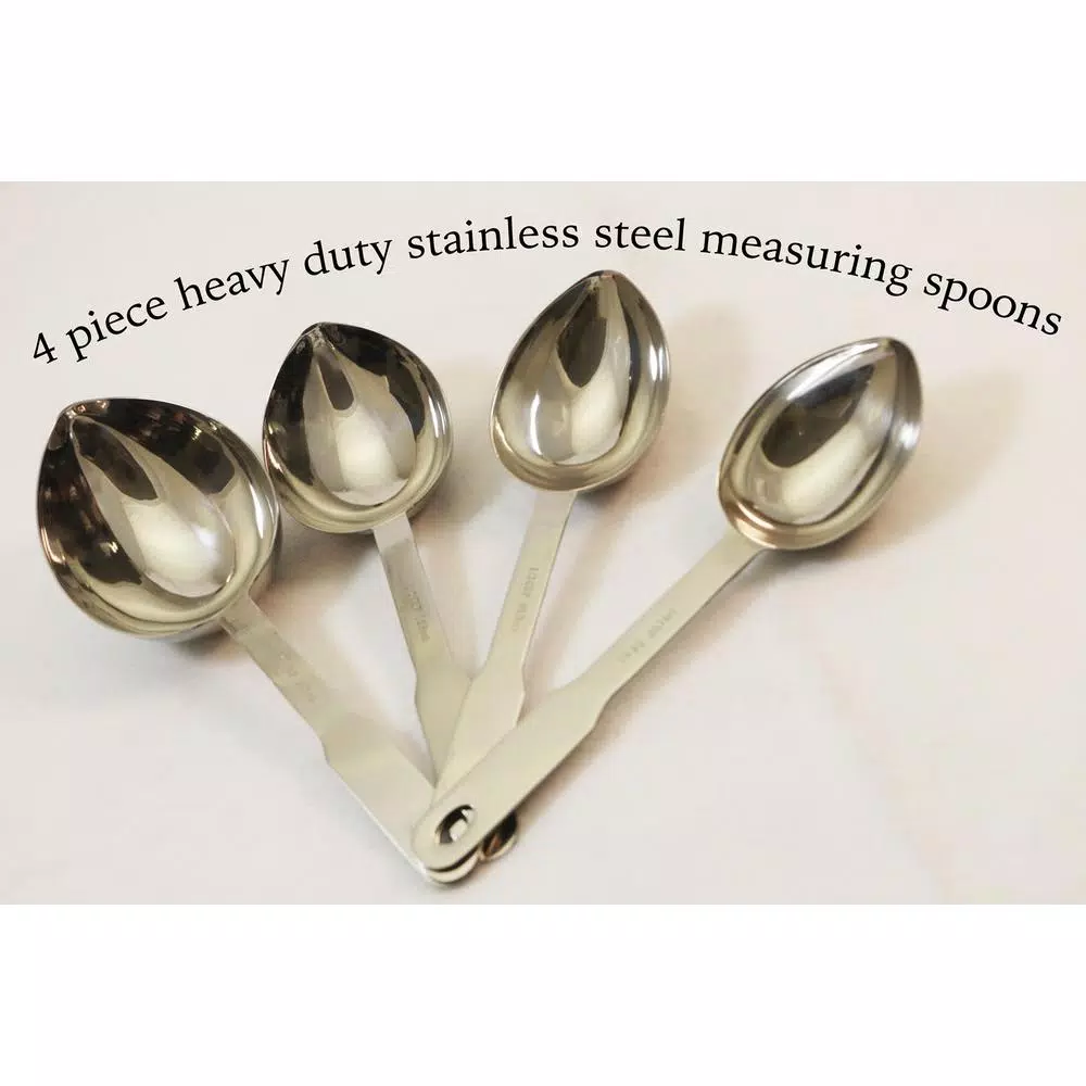 ExcelSteel 4-Piece Heavy Duty Stainless Steel Measuring Spoon Set