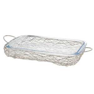 Godinger Nest Rectangular Baker with Glass Insert Liner