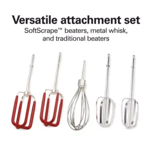 Hamilton Beach SoftScrape 6-Speed Stainless Steel Hand Mixer with Snap-On Case