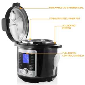 MegaChef 6 Qt. Stainless Steel Electric Pressure Cooker with Stainless Steel Pot