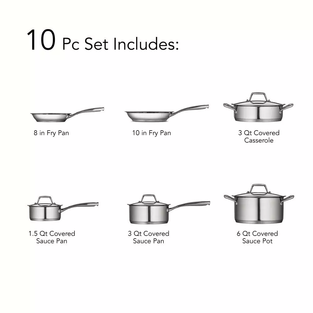 Tramontina Gourmet Prima 10-Piece Stainless Steel Cookware Set