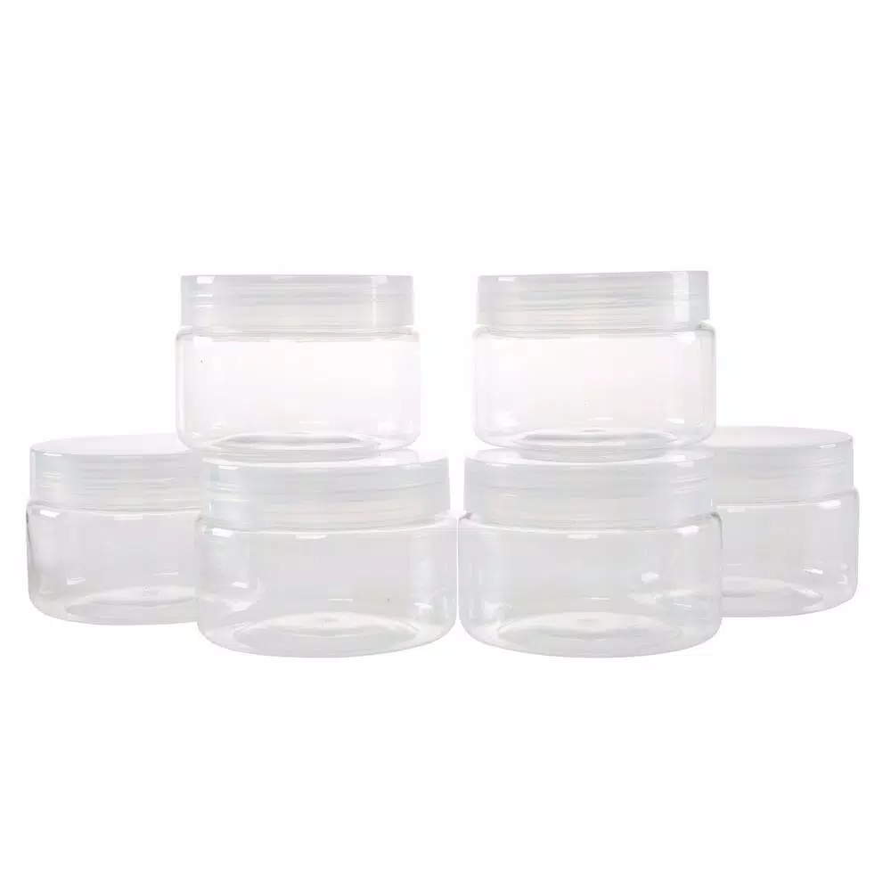 Stalwart 4 oz. Clear Plastic Jar with Foam Liner (6-Pack)