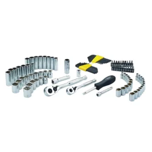 Stanley 1/4 in. & 3/8 in. Drive Full Polish Chrome SAE & Metric Mechanic Tool Set (97-Piece) w/ Bonus Mechanic Tool Set (68pc)