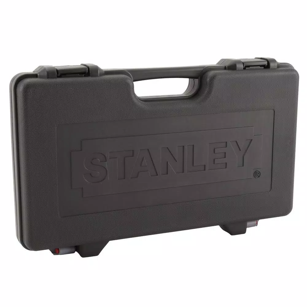 Stanley 1/4 in. & 3/8 in. Drive Black Chrome Laser Etched SAE Mechanics Tool Set (69-Piece)