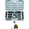 Stanley 1/4 in. & 3/8 in. Drive Black Chrome Laser Etched SAE Mechanics Tool Set (69-Piece) w/FATMAX 6 ft. Tape Measure
