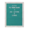 Stonebriar Collection Turquoise Felt Memo Board with White Wash Wooden