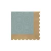 Sugar Plum Party 32-Piece Blue and Gold Assorted Disposable Cocktail Paper Napkin