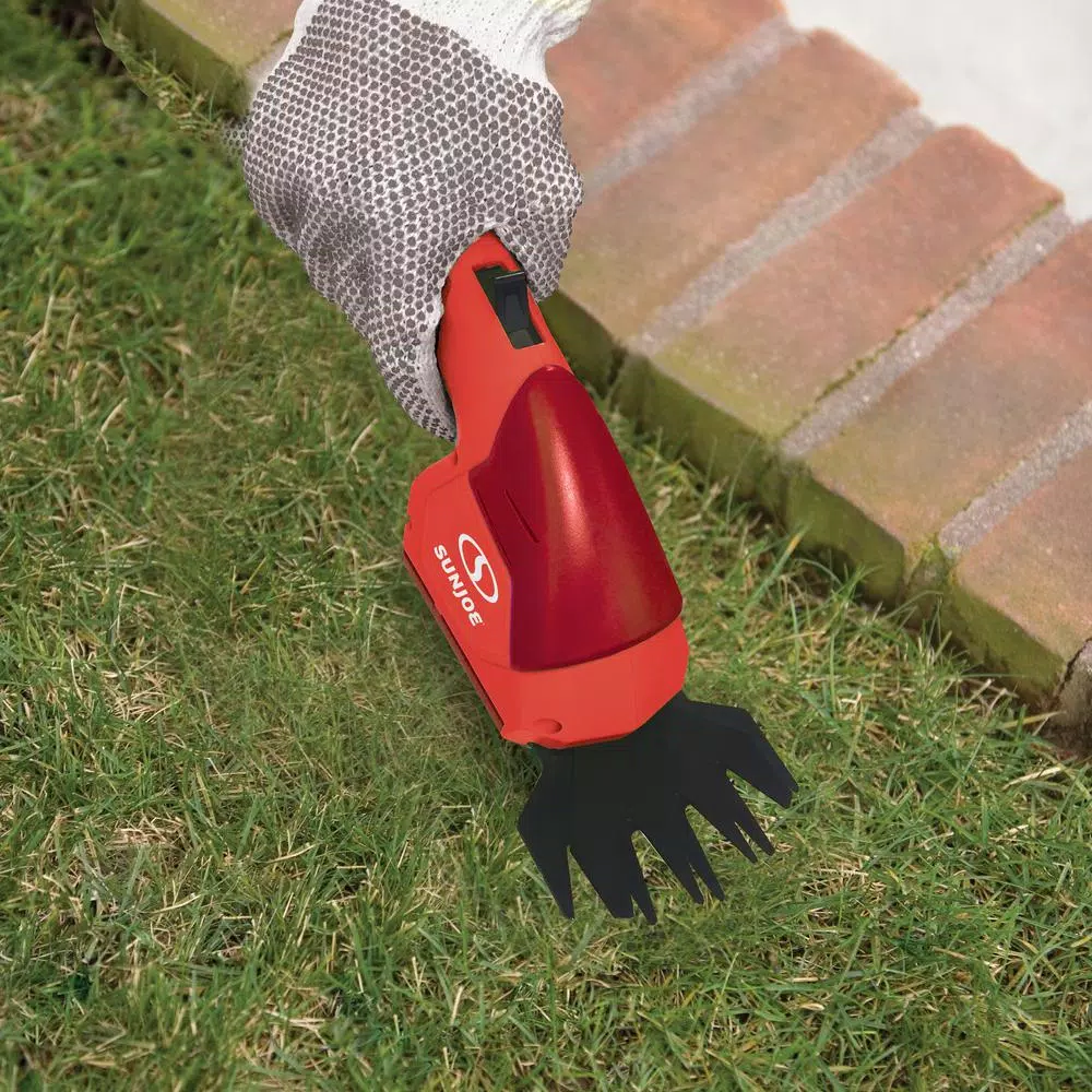Sun Joe 7.2-Volt 2-in-1 Cordless Grass Shear and Hedge Trimmer with Extension Pole in Red
