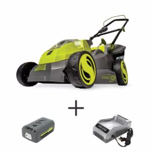 Sun Joe 16 in. 40-Volt Cordless Battery Walk Behind Push Mower Kit with 4.0 Ah Battery + Charger