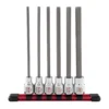SUNEX TOOLS 3/8 in. Drive SAE Chrome Long Hex Bit Socket Set with Rail (6-Piece)