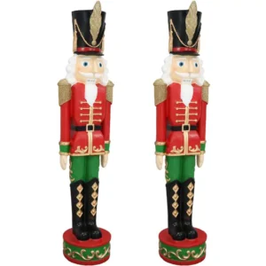 Sunnydaze Decor 37 in. Kristoff the Nutcracker Soldier Christmas Decor (Set of 2)