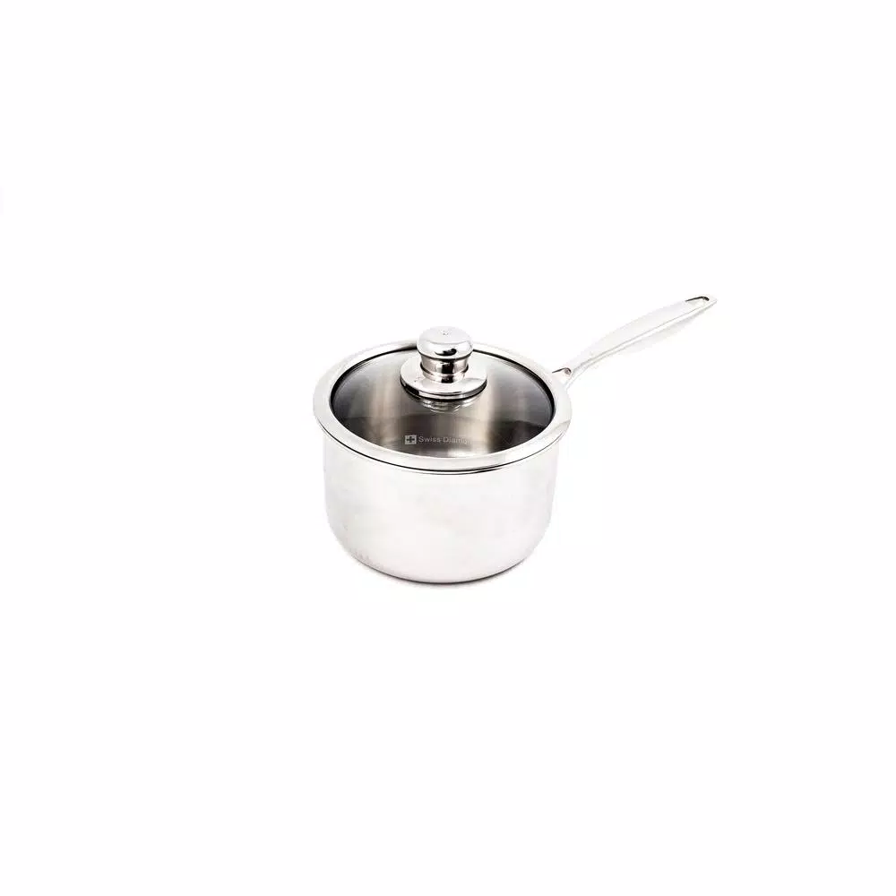Swiss Diamond Premium Clad 3.7 qt. Stainless Steel Sauce Pan with Glass Lid