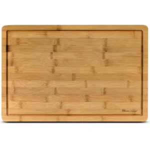 Heim Concept Premium Bamboo Cutting Board and Serving Tray with Drip Groove