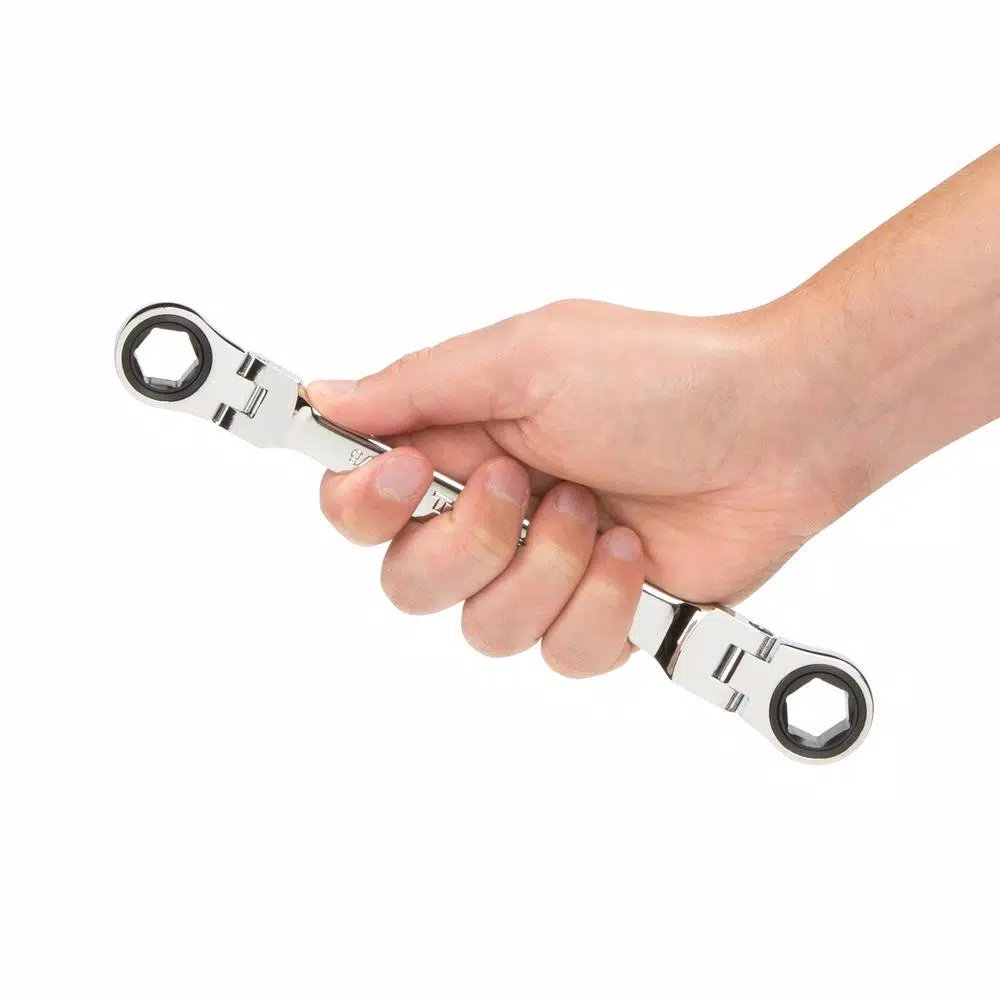 TEKTON 5/16-3/4 in. Flex-Head Ratcheting Box End Wrench Set (4-Piece)