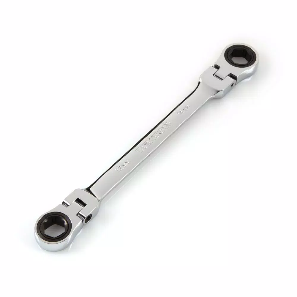 TEKTON 12 mm x 14 mm Flex-Head Ratcheting Box End Wrench