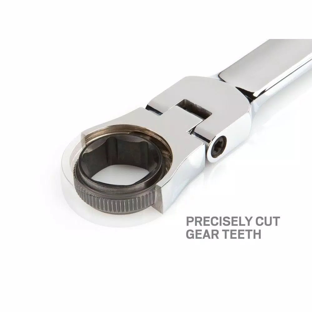 TEKTON 16 mm x 18 mm Flex-Head Ratcheting Box End Wrench