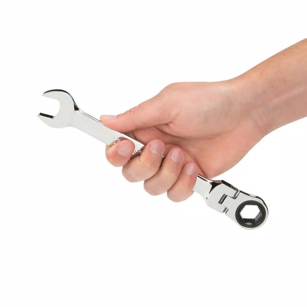 TEKTON 17 mm Flex-Head Ratcheting Combination Wrench