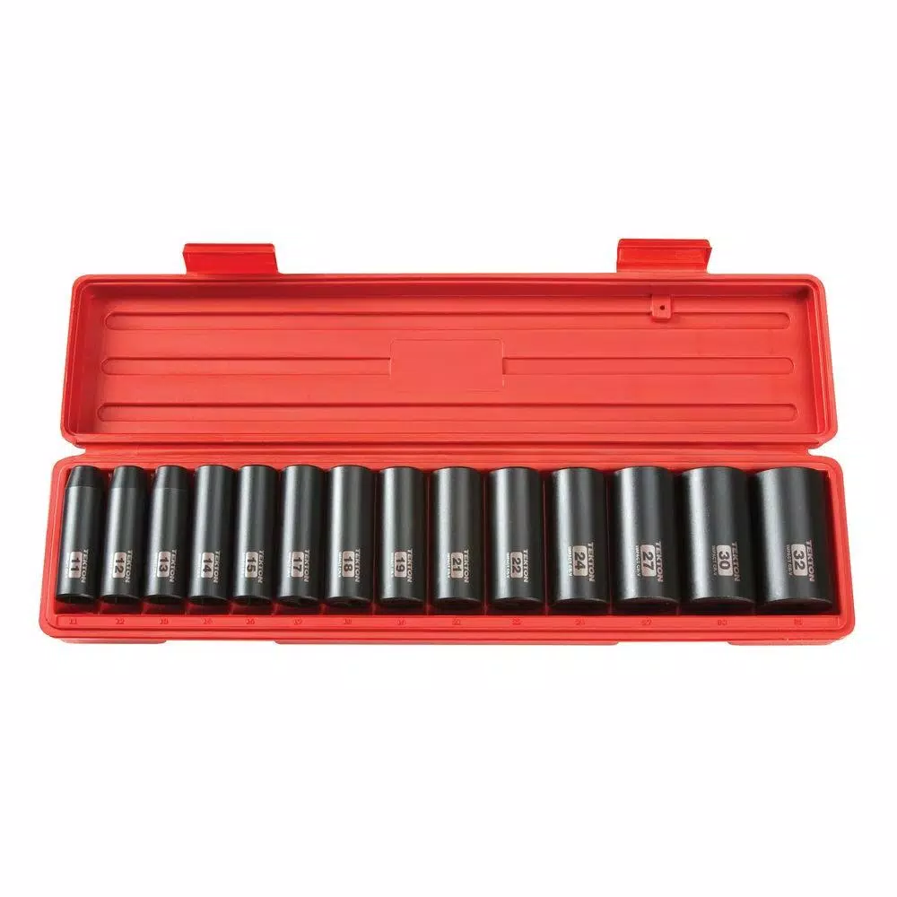 TEKTON 1/2 in. Drive 11-32 mm 12-Point Deep Impact Socket Set