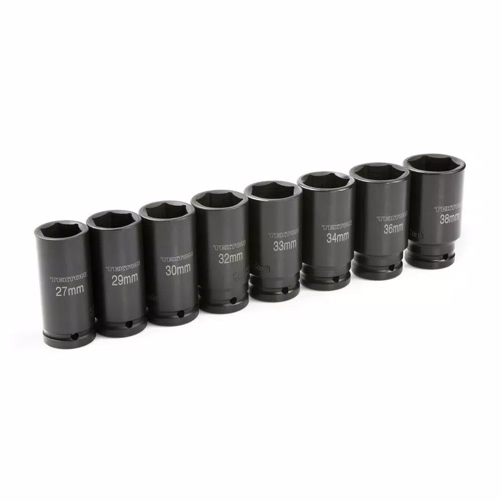 TEKTON 3/4 in. Drive 27-38 mm 6-Point Deep Impact Socket Set