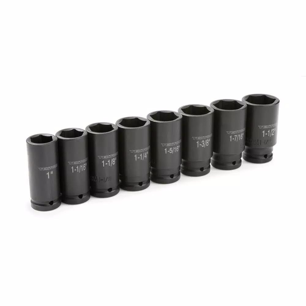 TEKTON 3/4 in. Drive 1 - 1-1/2 in. 6-Point Deep Impact Socket Set